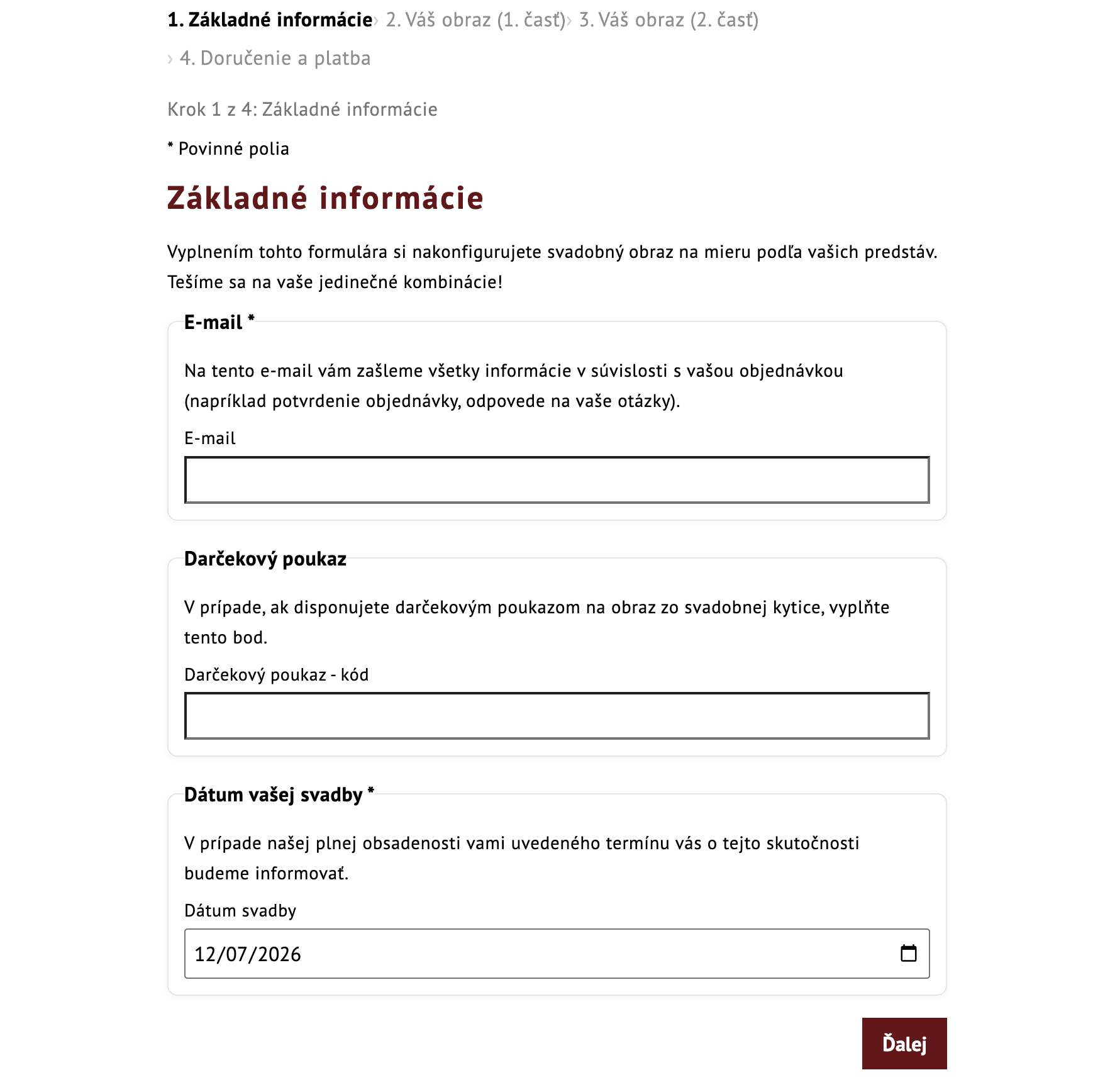 The redesigned 4-step order form with progress steps