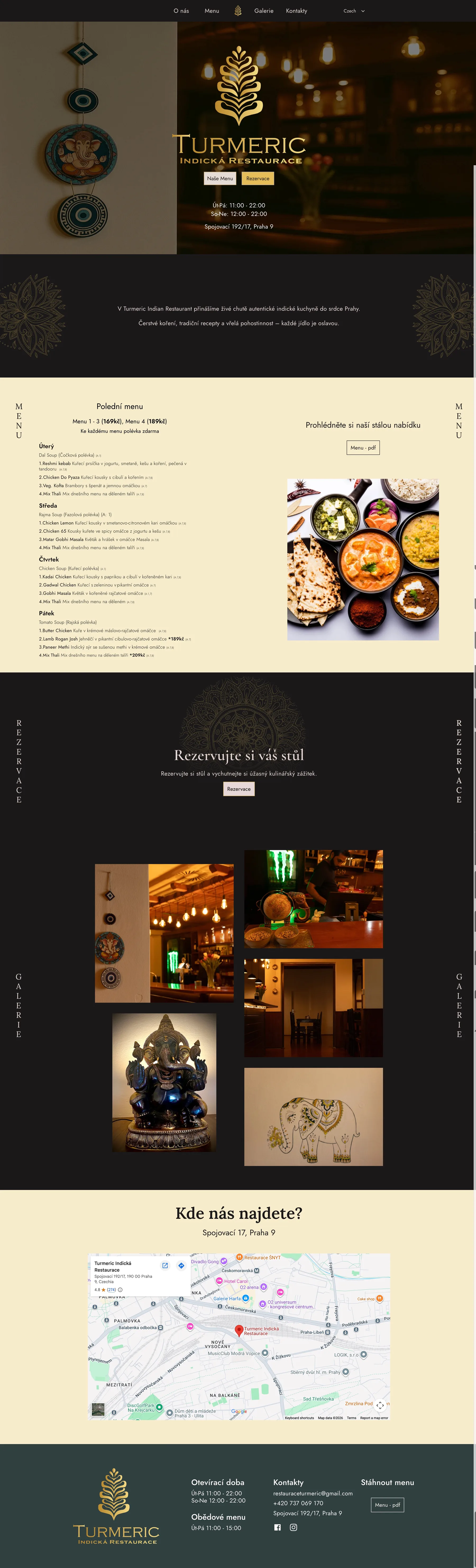 Full page view of the Turmeric homepage