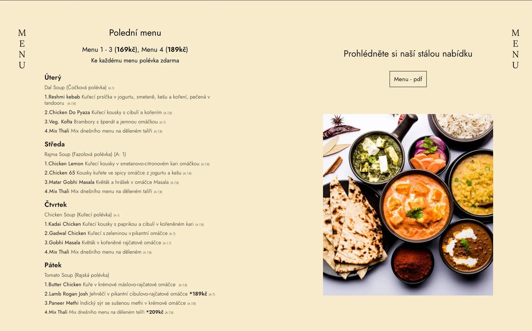 Turmeric restaurant menu design